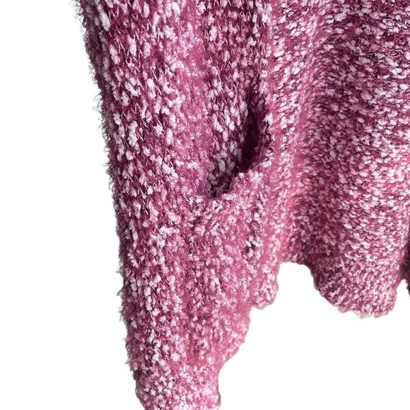 Lane Bryant Cardigan Women's Size 18 20 Open Front Pink White Sweater Fluffy - Picture 4 of 13